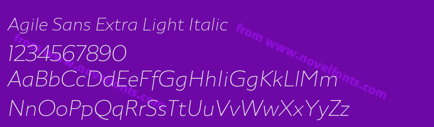 Agile Sans Extra Light ItalicPreview Agile Sans Extra Light ItalicPreview