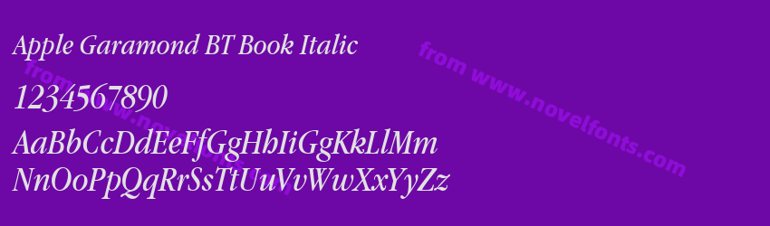 Apple Garamond BT Book ItalicPreview