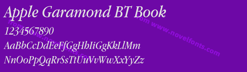 Apple Garamond BT BookPreview