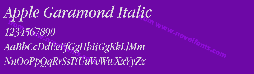 Apple Garamond ItalicPreview