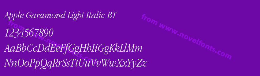 Apple Garamond Light Italic BTPreview