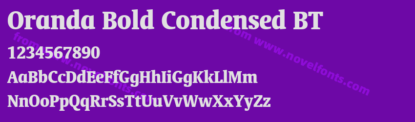 Oranda Bold Condensed BTPreview