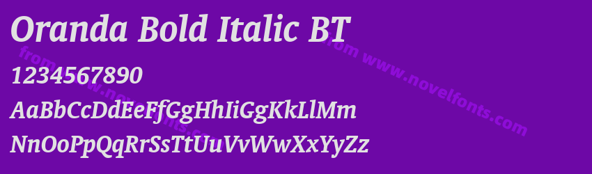 Oranda Bold Italic BTPreview