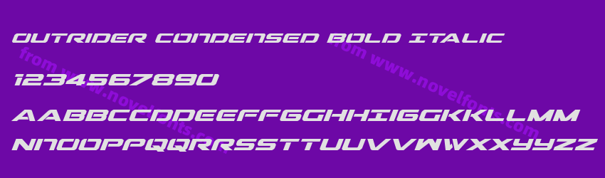 Outrider Condensed Bold ItalicPreview