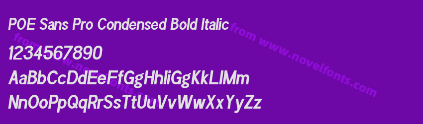 POE Sans Pro Condensed Bold ItalicPreview