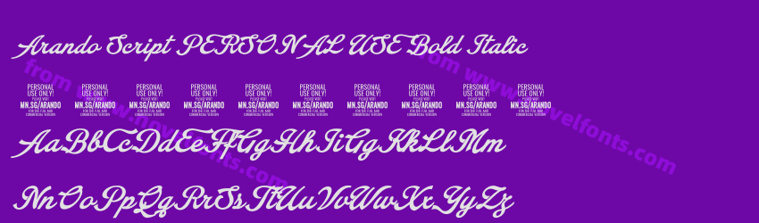 Arando Script PERSONAL USE Bold ItalicPreview