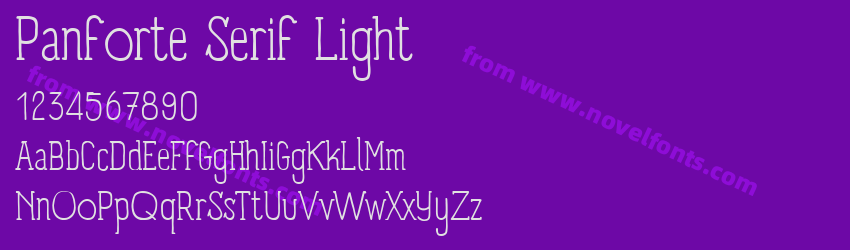 Panforte Serif LightPreview