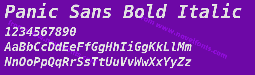 Panic Sans Bold ItalicPreview