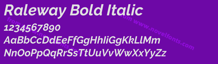 Raleway Bold ItalicPreview