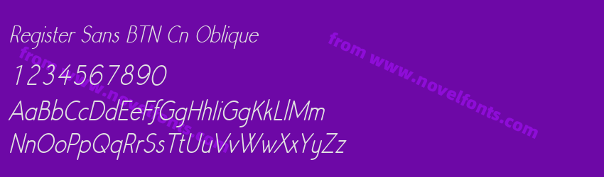 Register Sans BTN Cn ObliquePreview Register Sans BTN Cn ObliquePreview