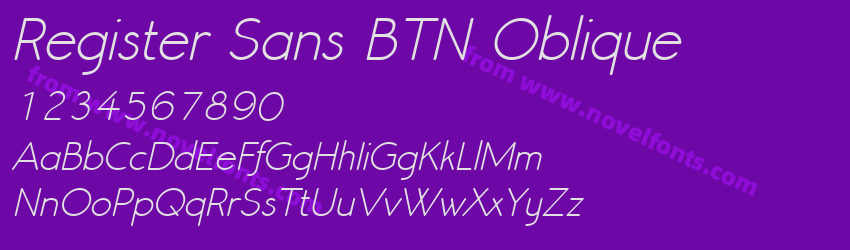 Register Sans BTN ObliquePreview Register Sans BTN ObliquePreview