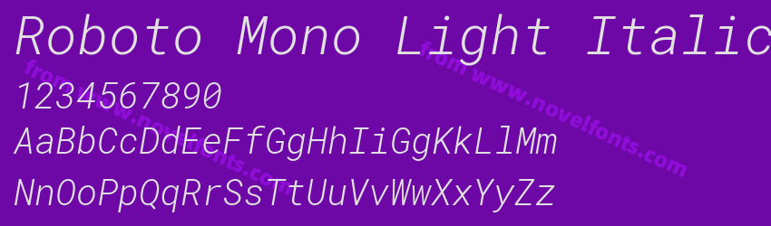 Roboto Mono Light ItalicPreview