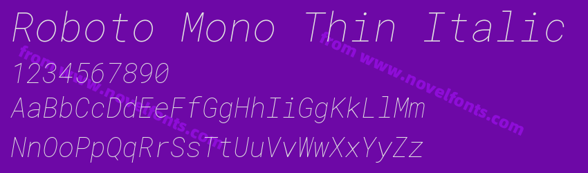 Roboto Mono Thin ItalicPreview