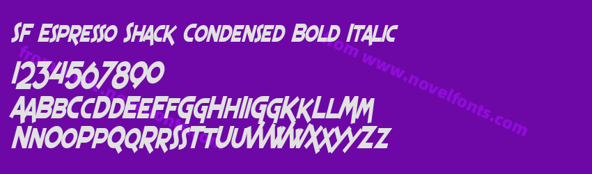 SF Espresso Shack Condensed Bold ItalicPreview