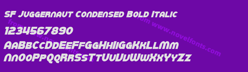 SF Juggernaut Condensed Bold ItalicPreview