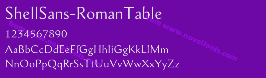 Shell Sans Roman TablePreview