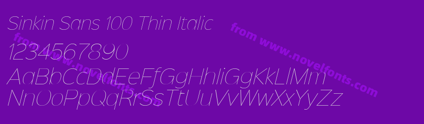 Sinkin Sans 100 Thin ItalicPreview