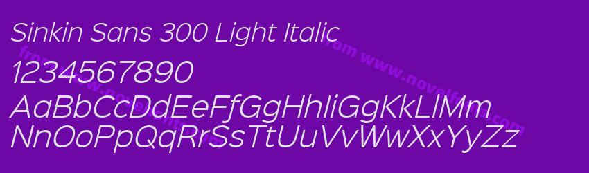 Sinkin Sans 300 Light ItalicPreview