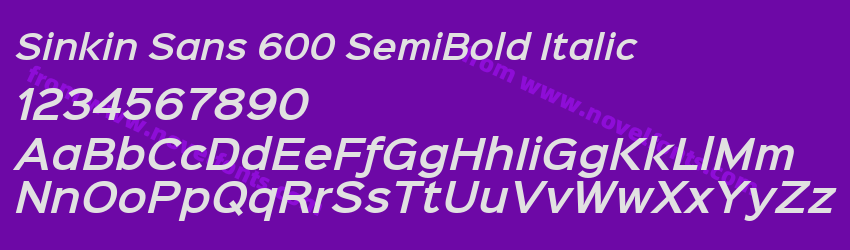 Sinkin Sans 600 SemiBold ItalicPreview