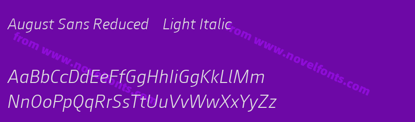 August Sans Reduced 46 Light ItalicPreview