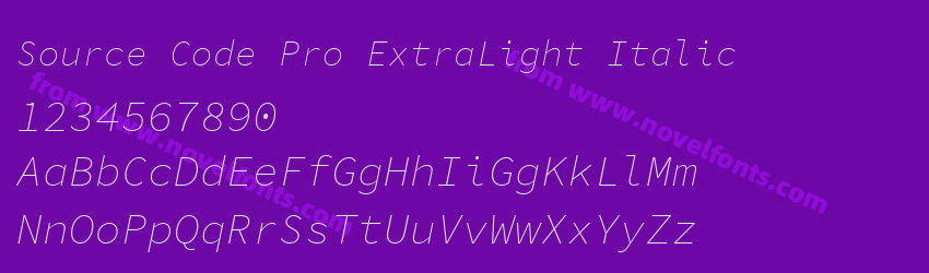 Source Code Pro ExtraLight ItalicPreview
