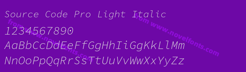 Source Code Pro Light ItalicPreview