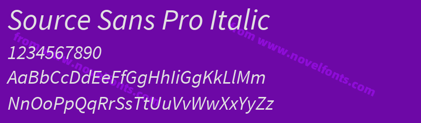 Source Sans Pro ItalicPreview