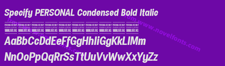 Specify PERSONAL Condensed Bold ItalicPreview