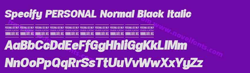 Specify PERSONAL Normal Black ItalicPreview