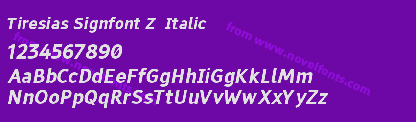 Tiresias Signfont Z  ItalicPreview