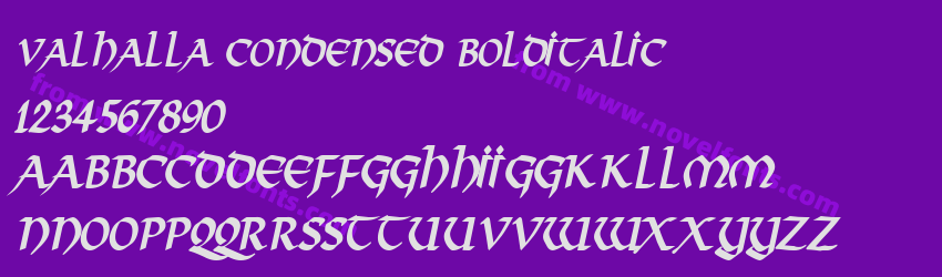 Valhalla Condensed Bold ItalicPreview