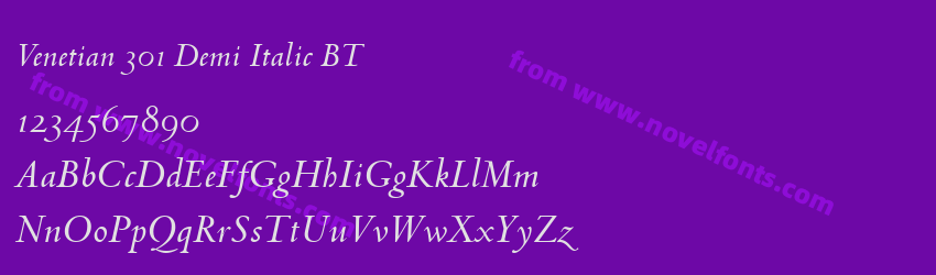 Venetian 301 Demi Italic BTPreview