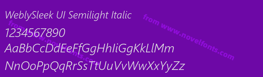 Webly Sleek UI Semilight ItalicPreview