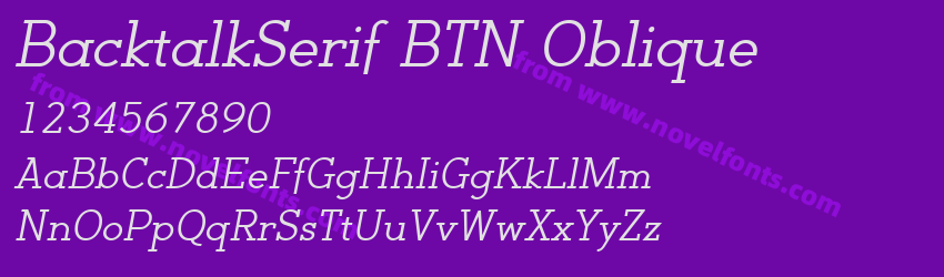 BacktalkSerif BTN ObliquePreview