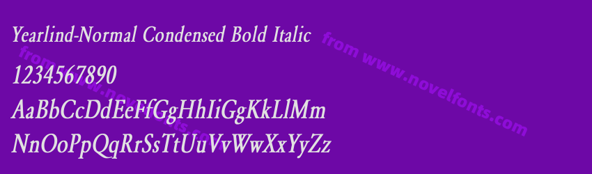 Yearlind-Normal Condensed Bold ItalicPreview