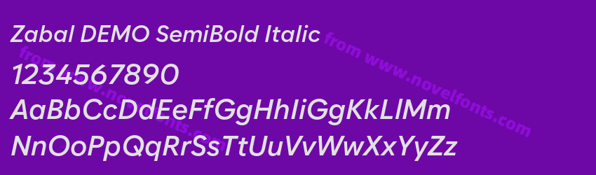 Zabal DEMO SemiBold ItalicPreview