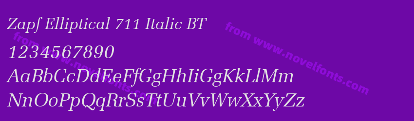 Zapf Elliptical 711 Italic BTPreview