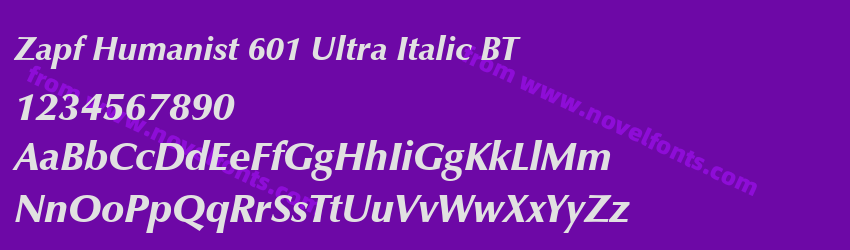 Zapf Humanist 601 Ultra Italic BTPreview