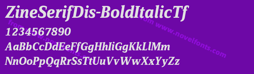 ZineSerifDis-BoldItalicTfPreview