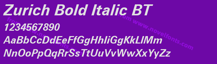 Zurich Bold Italic BTPreview