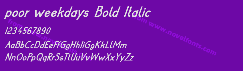 poor weekdays Bold ItalicPreview