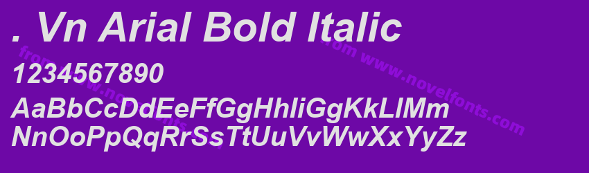 . Vn Arial Bold ItalicPreview