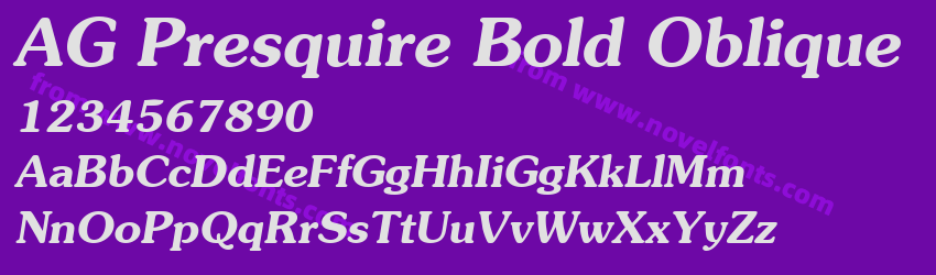 AG Presquire Bold ObliquePreview