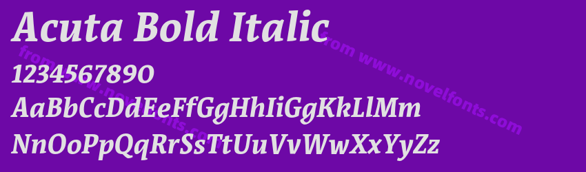 Acuta Bold ItalicPreview