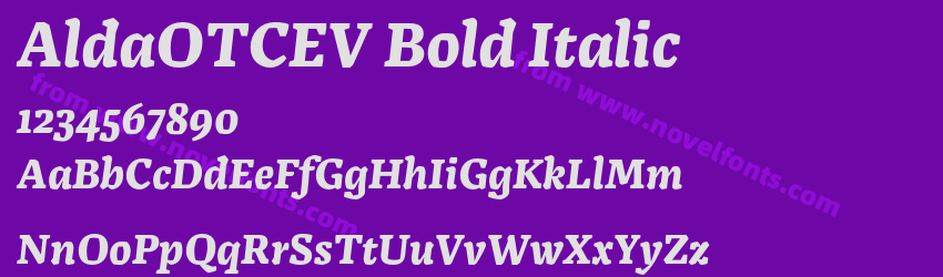 AldaOTCEV Bold ItalicPreview