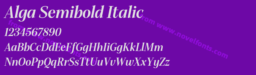 Alga Semibold ItalicPreview