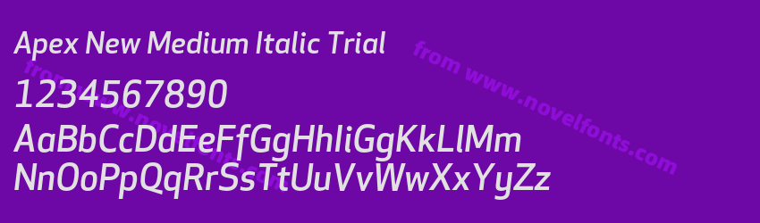 Apex New Medium Italic TrialPreview