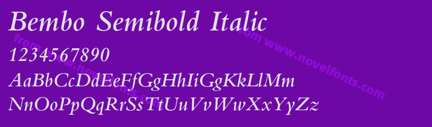 Bembo Semibold ItalicPreview