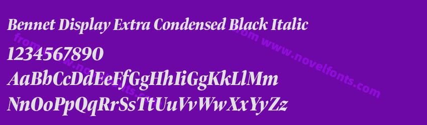 Bennet Display Extra Condensed Black ItalicPreview