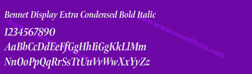 Bennet Display Extra Condensed Bold ItalicPreview